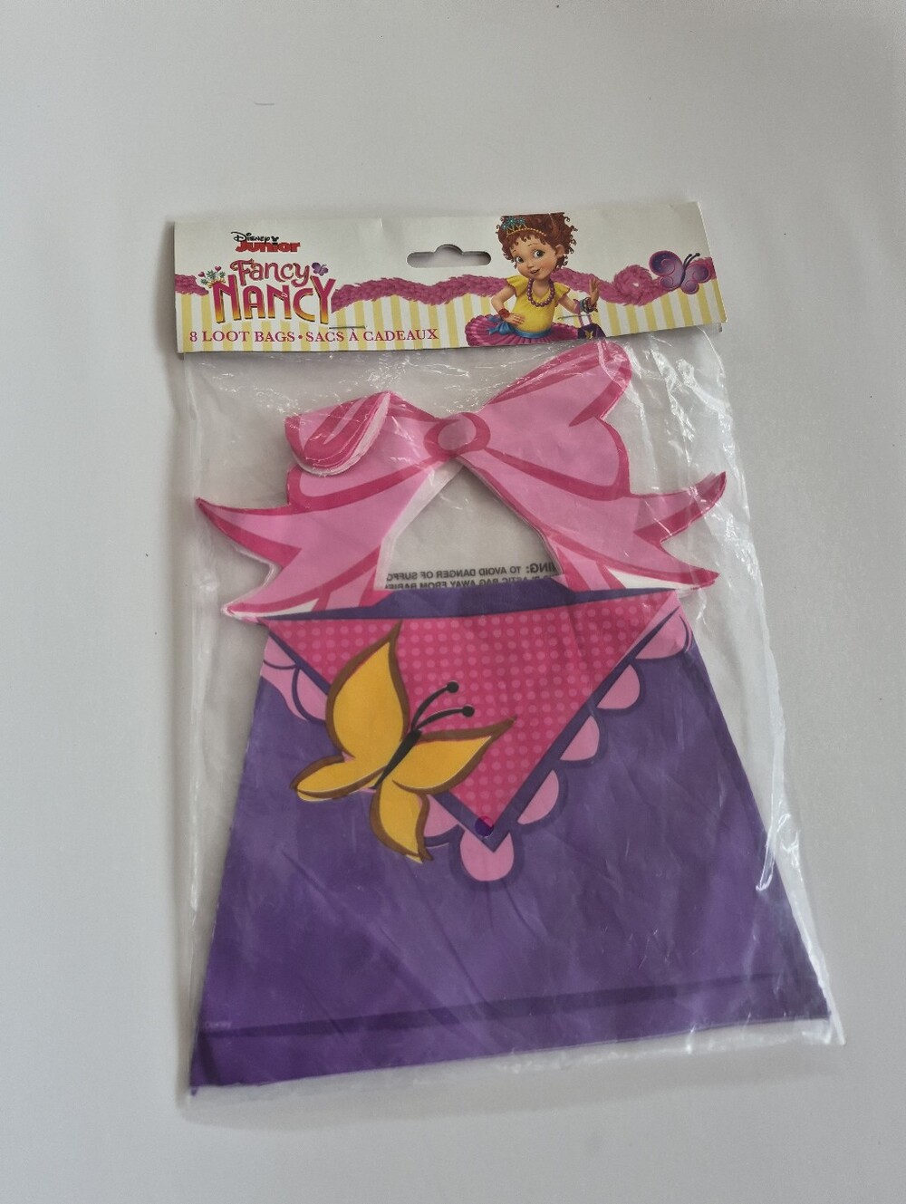 Fancy Nancy Loot Birthday Party Bags Purple Pink New Sealed Pack Of 8